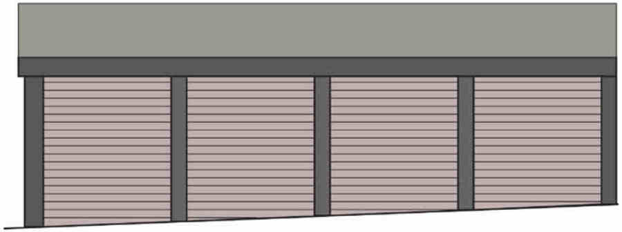 Four ribbed sectional doors