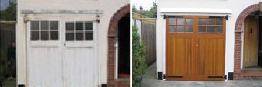 garage door oak wood