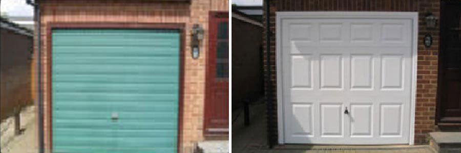 garage door white blocks