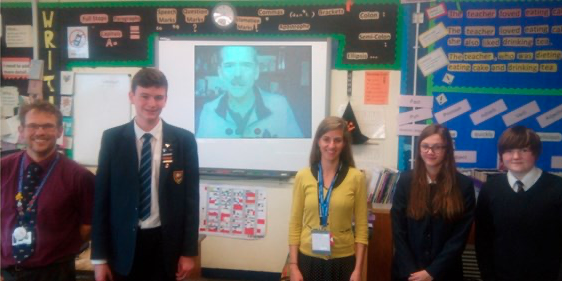 Chris Hadfield and Helston Students