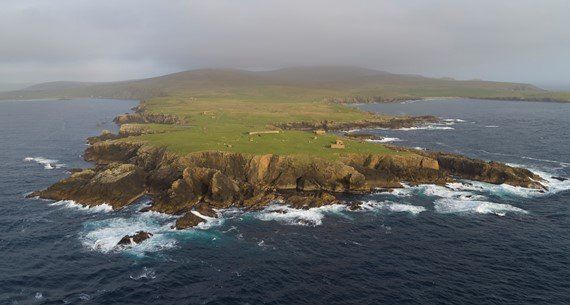 Aerial View Unst, Scotland - Shetland Space Centre