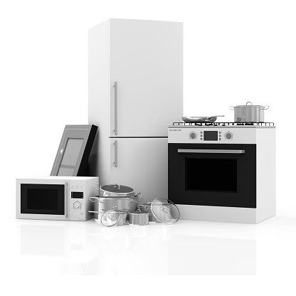 Refrigerator, Gas cooker, Microwave, Cooker hood and Steel Pans - Appliances - Bright Appliance in Acton, MA Refrigerator, Gas cooker, Microwave, Cooker hood and Steel Pans - Appliances - Bright Appliance in Acton, MA