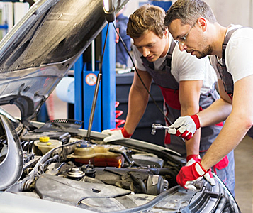 repairing a car