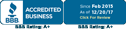 BBB Accredited Business logo, A+ rating since Feb 2015.