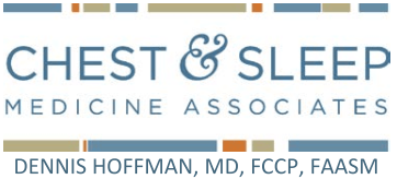 The logo for chest & sleep medicine associates is a blue and orange logo