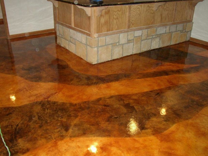 Stained concrete floor