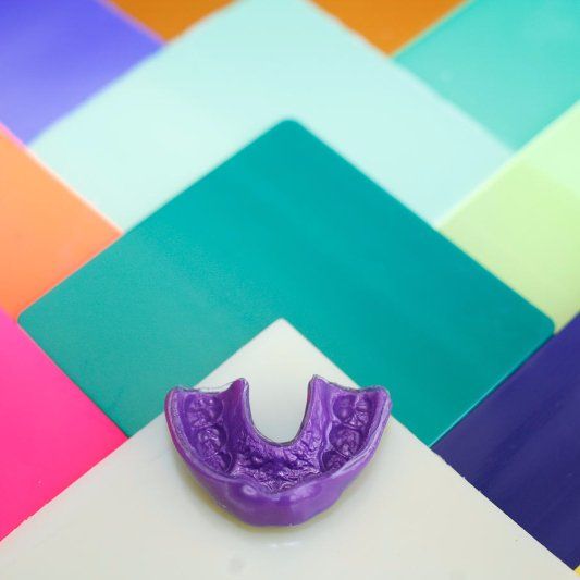 Teach healthy habits purple tooth mold