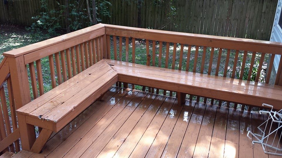 Cleaning Wooden Terrace — Walkway Washing in Tallahassee, FL Cleaning Wooden Terrace — Walkway Washing in Tallahassee, FL