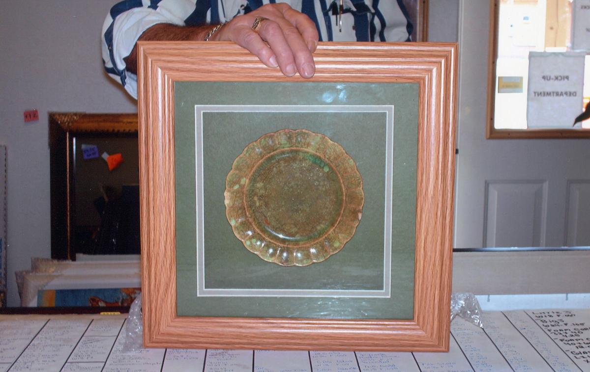 antique green plate