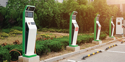 Bank of EV - Electric vehicle charging stations being installed