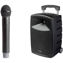Portable pa mains/ battery powered on trolley