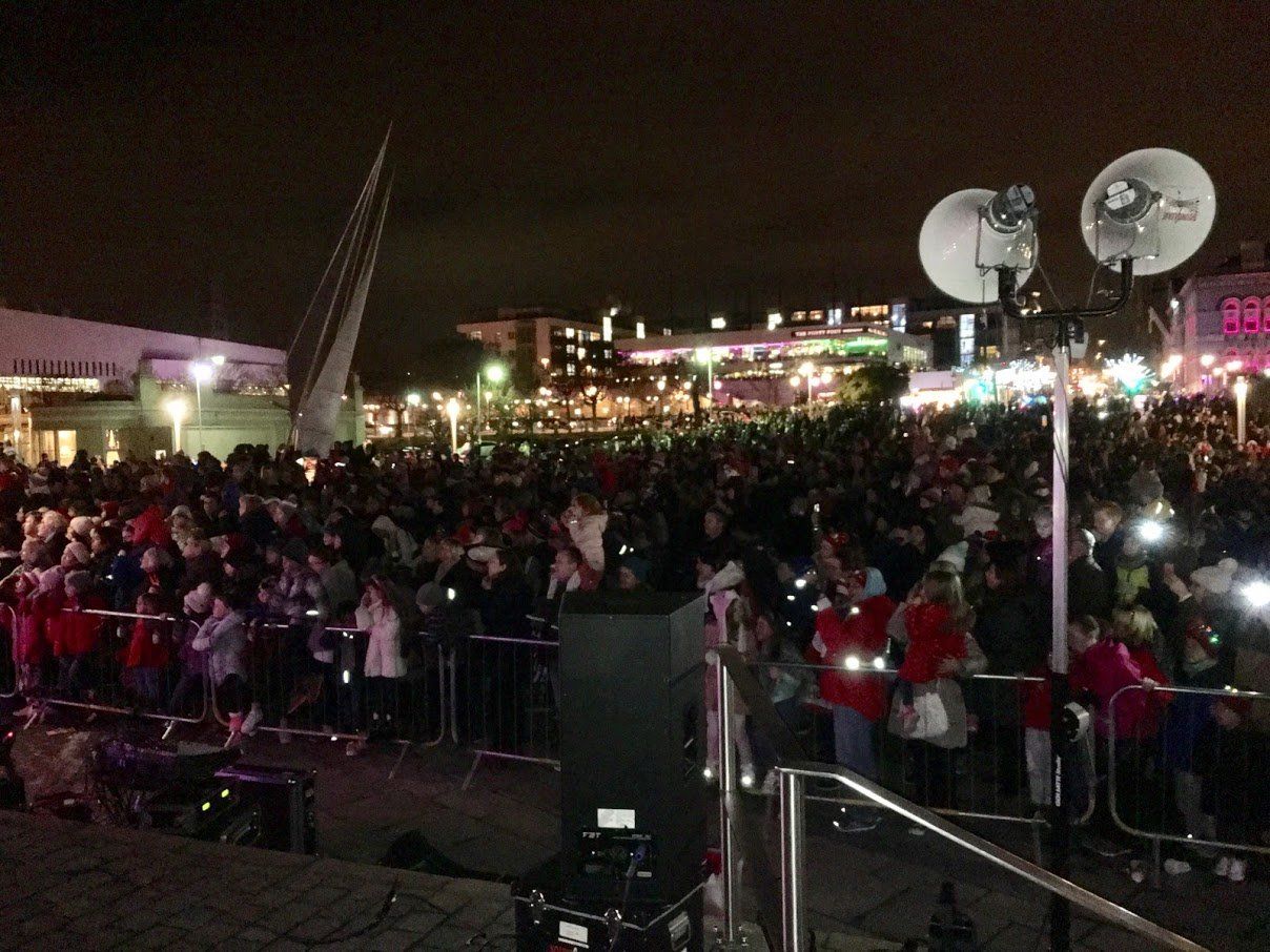 Dun Laoghaire Arrival of Santa Out door PA