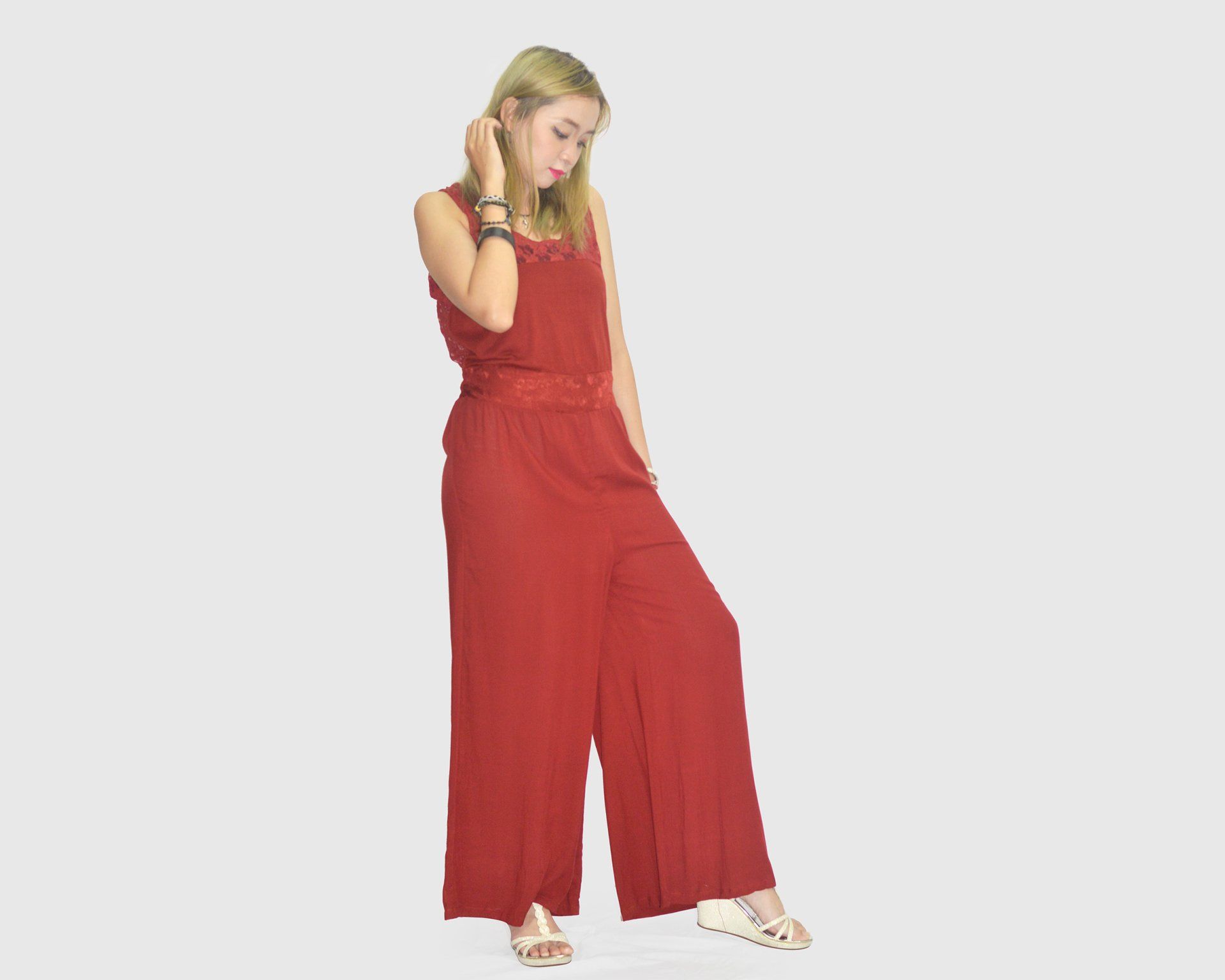 CARLY Long Lace Jumpsuit by Bali Goddess
