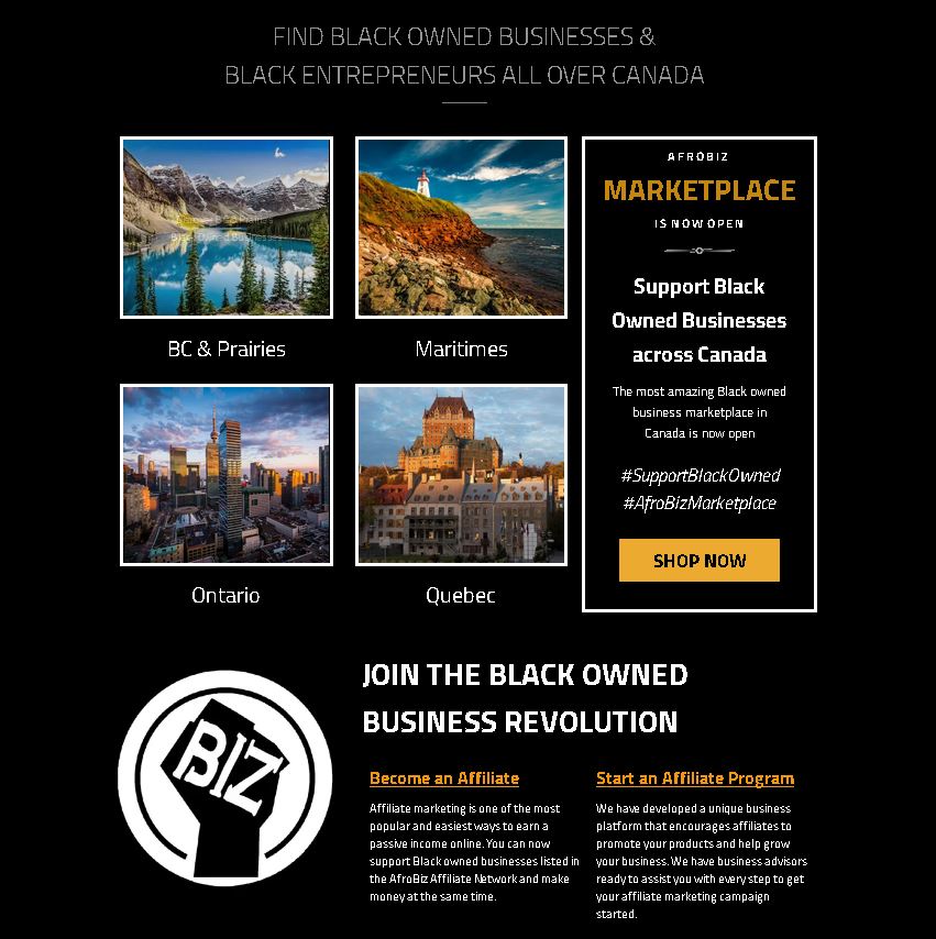 Canadian organizations launch Pitch competition for Black Business Women - Afrobiz Marketplace for Black businesses A website for black owned businesses in canada