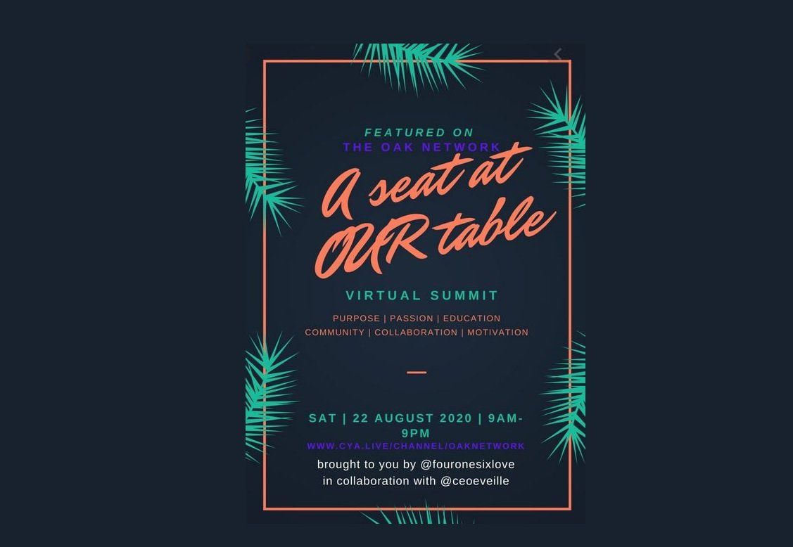 A poster for a concert called a seat at our table