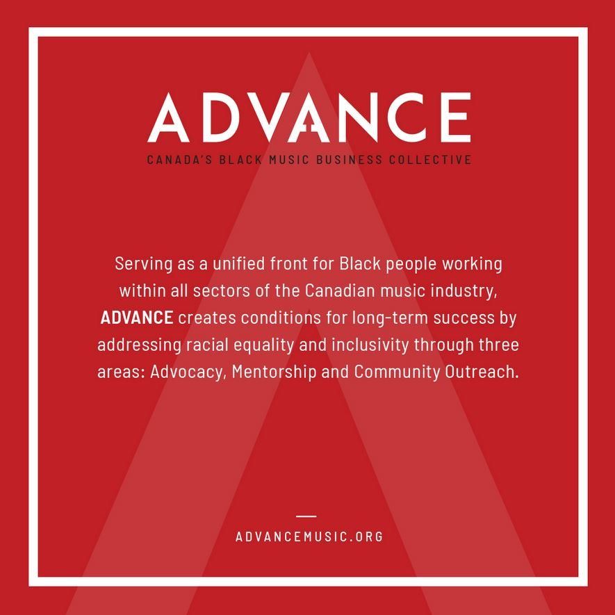 A red poster that says advance on it