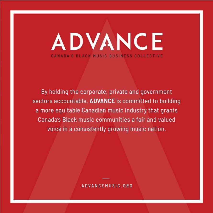A red poster that says advance on it
