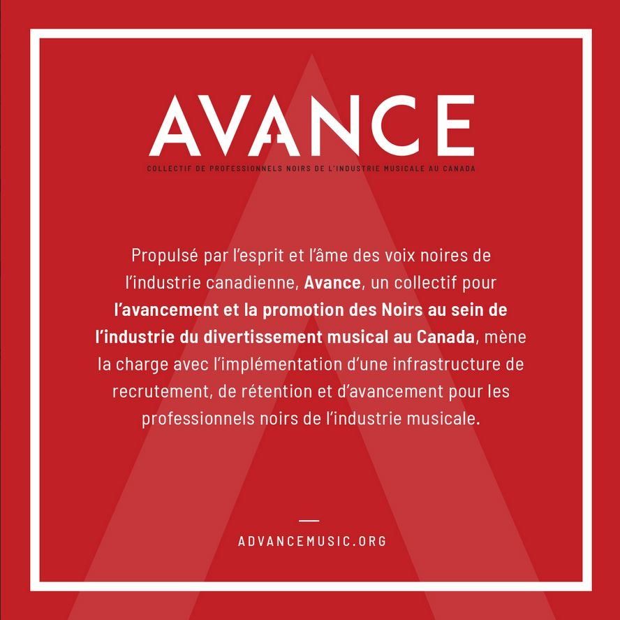 The word avance is on a red background
