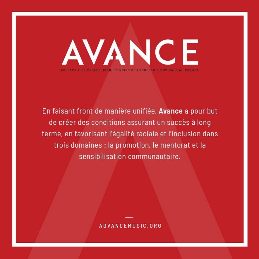 The word avance is on a red background