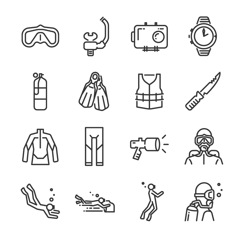 scuba diving icons