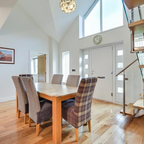 Table and chairs in a modern dining room