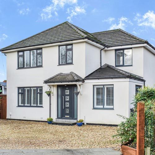 A white detached house