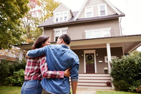A couple just bought their first home