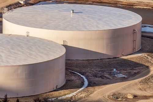 Holding Tanks — Two Huge White Water Tanks in Manchester, CT Holding Tanks — Two Huge White Water Tanks in Manchester, CT