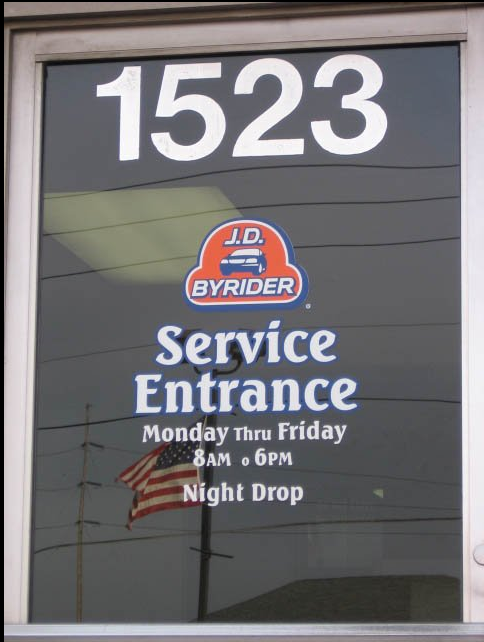 J.D. Byrider Window Lettering — Indianapolis, IN — Next Day Signs