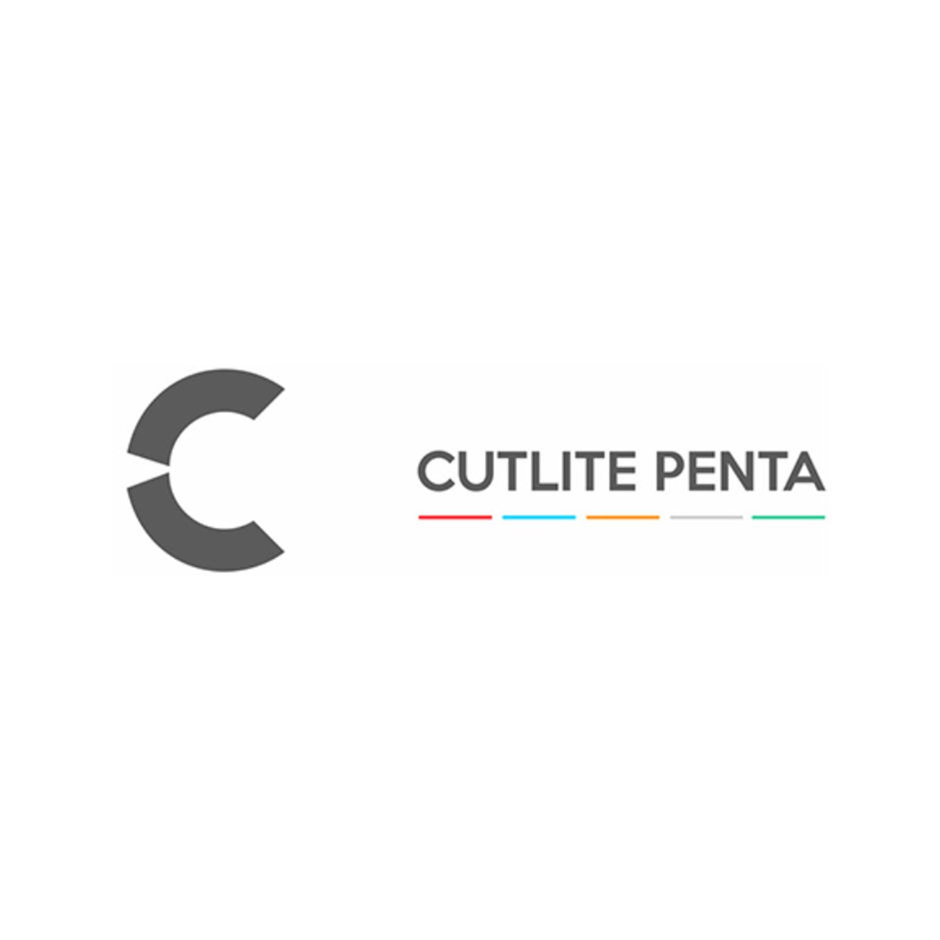 Cutlite Penta-logo: Grijze letter 