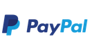 El logo de PayPal es azul y blanco sobre un fondo blanco.