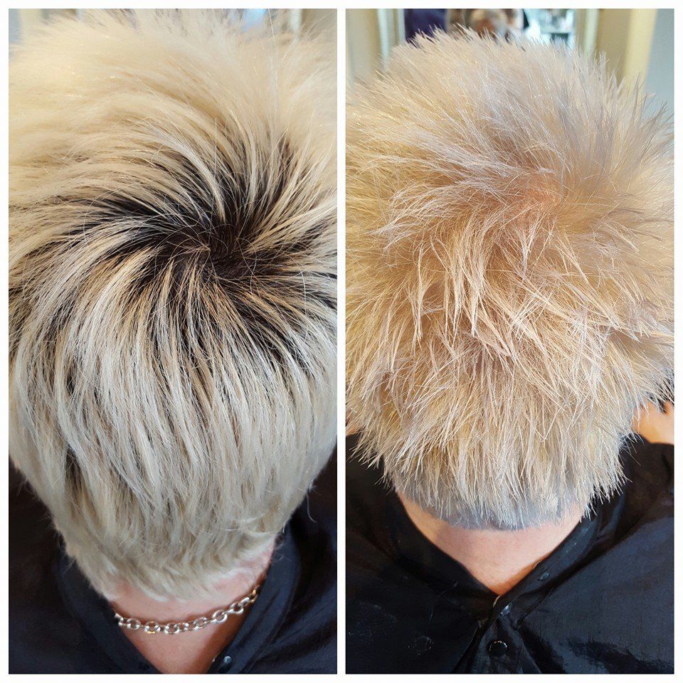 Before and after root touch-up