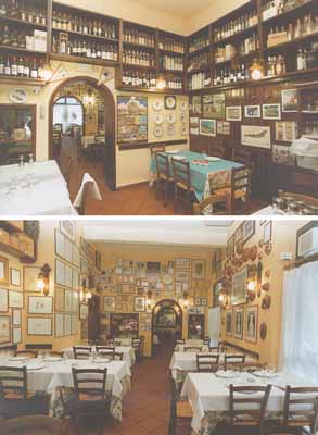 Salone interno di una trattoria