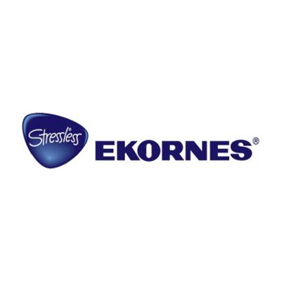 Logo per Stressless by Ekornes: una lacrima blu con la scritta