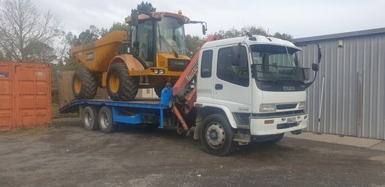 Car towed by the movers