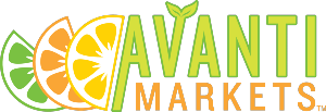 A logo for avanti markets with slices of orange and lime