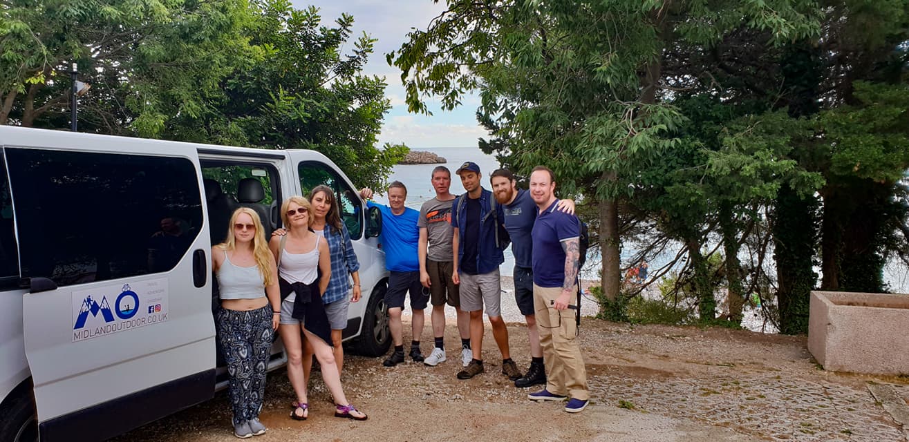 group hiking