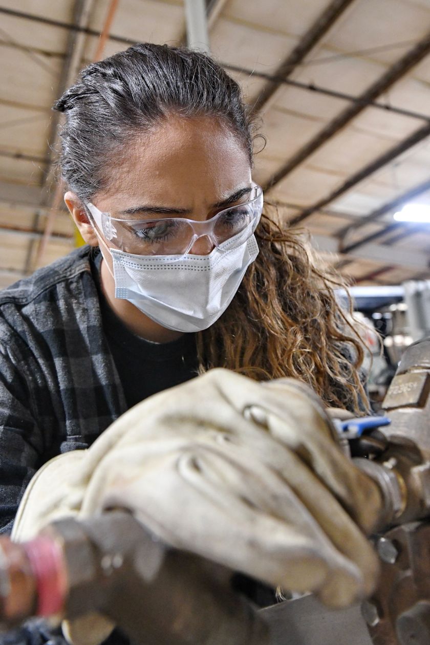 Female Local 538 Apprentice measuring