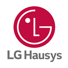 The LG Hausys logo, featuring the red LG symbol with a dot and stylized letter G above the company name in gray text.