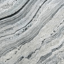 Light gray marble stone slab with flowing, dark gray and black veins and mineral patterns.