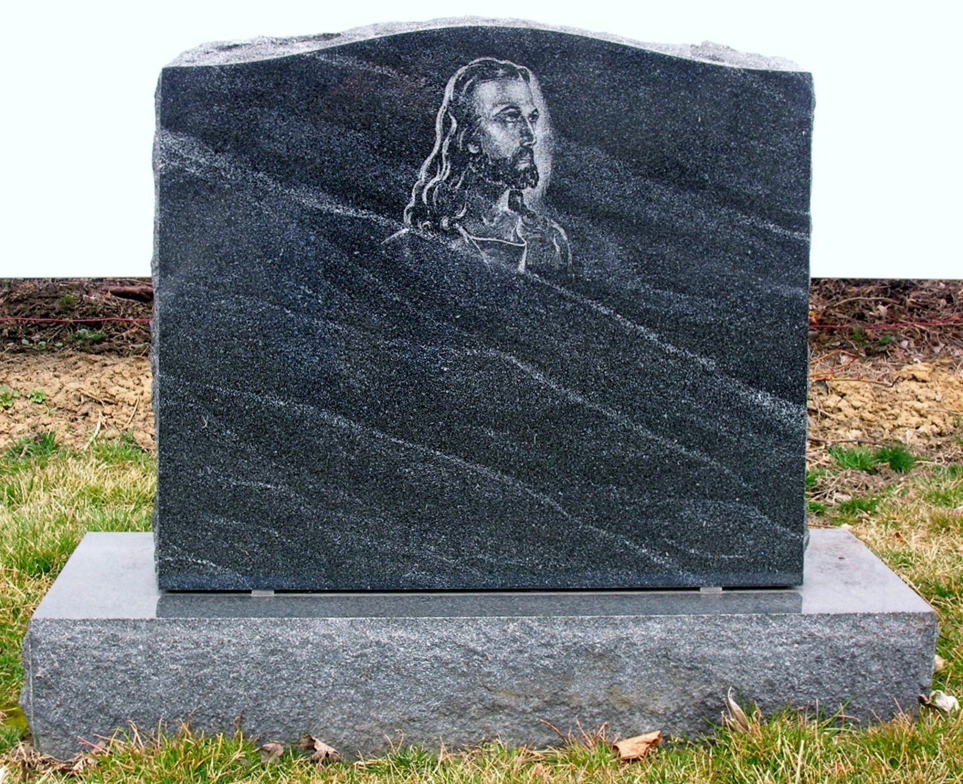 monument - Gem mist granite with laser etching