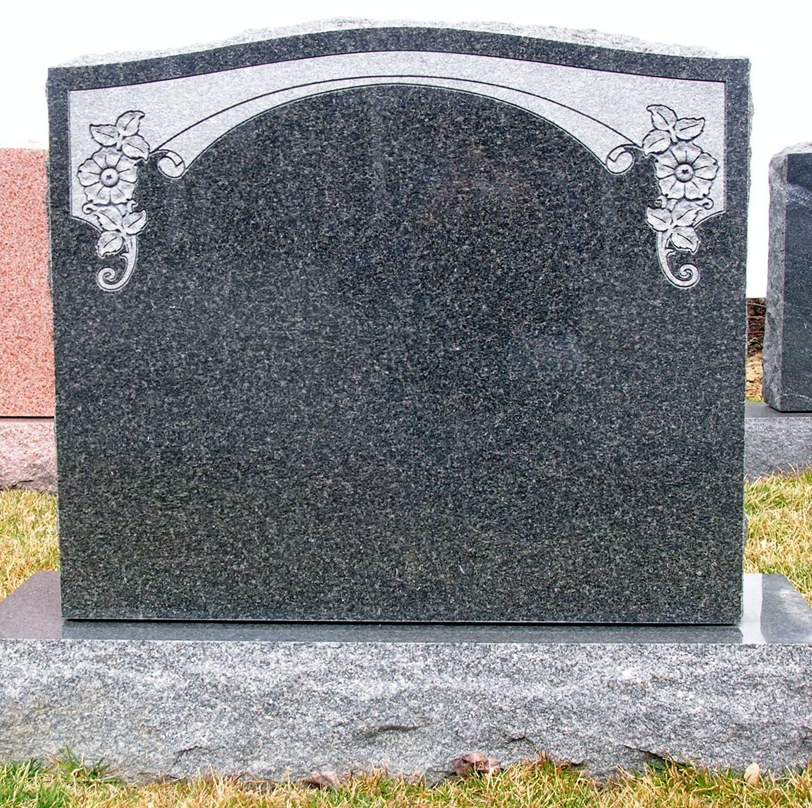 monument - Impala granite with shaped carving