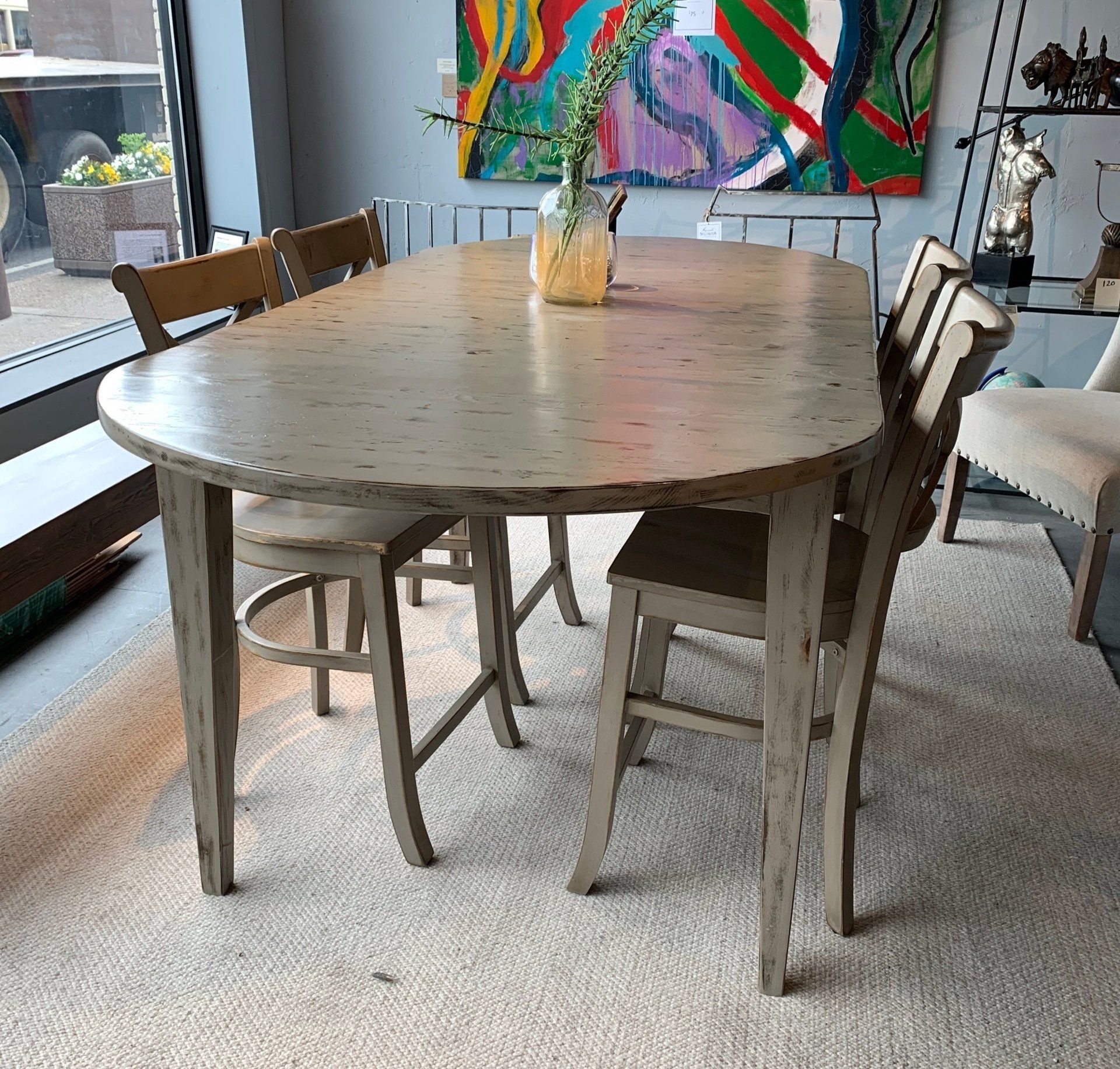 antique table and chairs