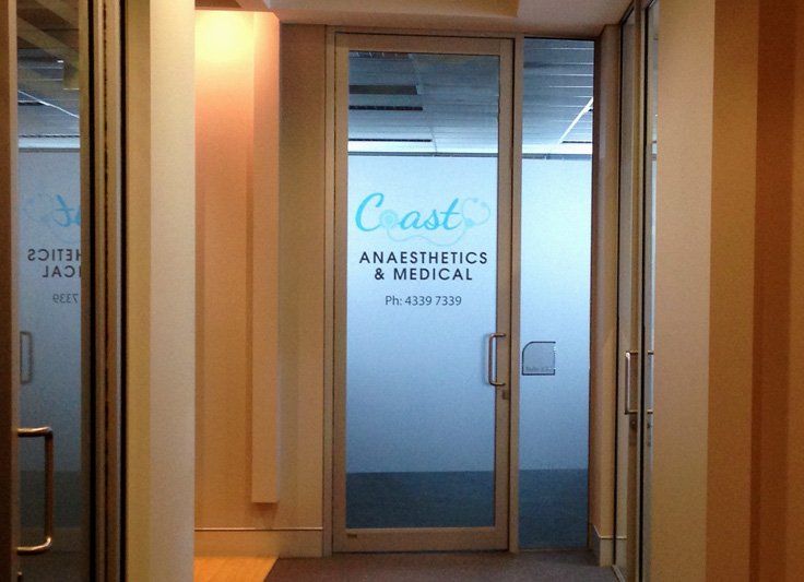 Glass door with frosted 