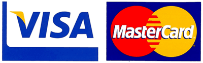 Visa and MasterCard logos.