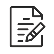 Document with lines and pencil, indicating editing or writing.