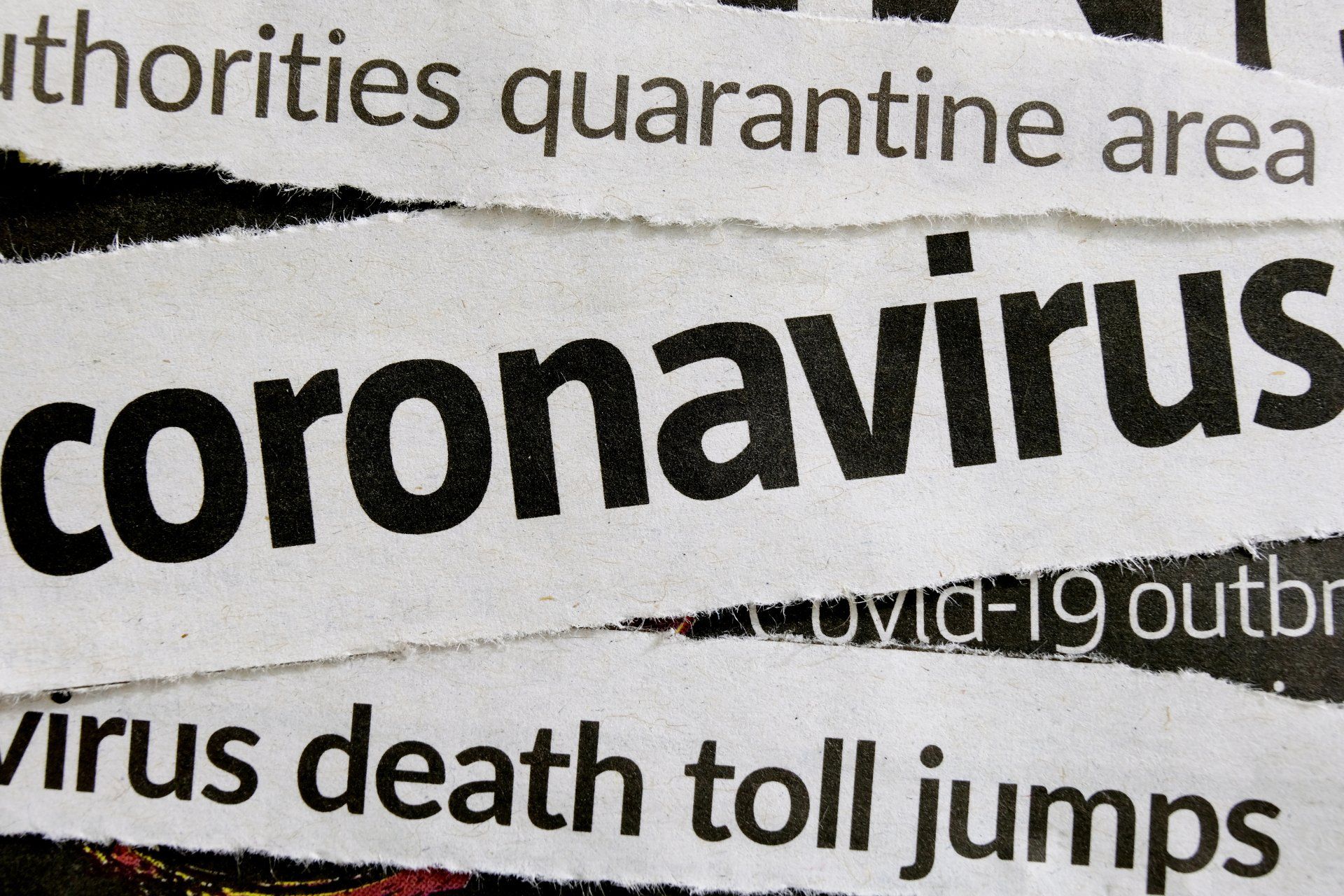 Coronavirus news clipping headlines