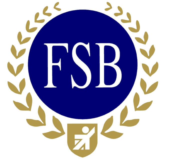 Dark blue circle with white