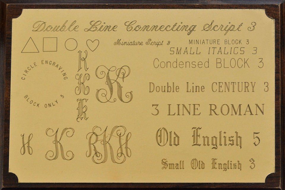 engraving font samples