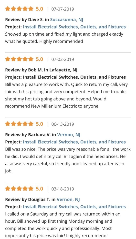 New Millennium Electric Reviews Sussex County NJ